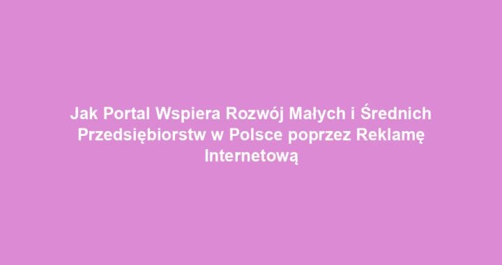 Jak Portal Wspiera Rozwój Małych i Średnich Przedsiębiorstw w Polsce poprzez Reklamę Internetową