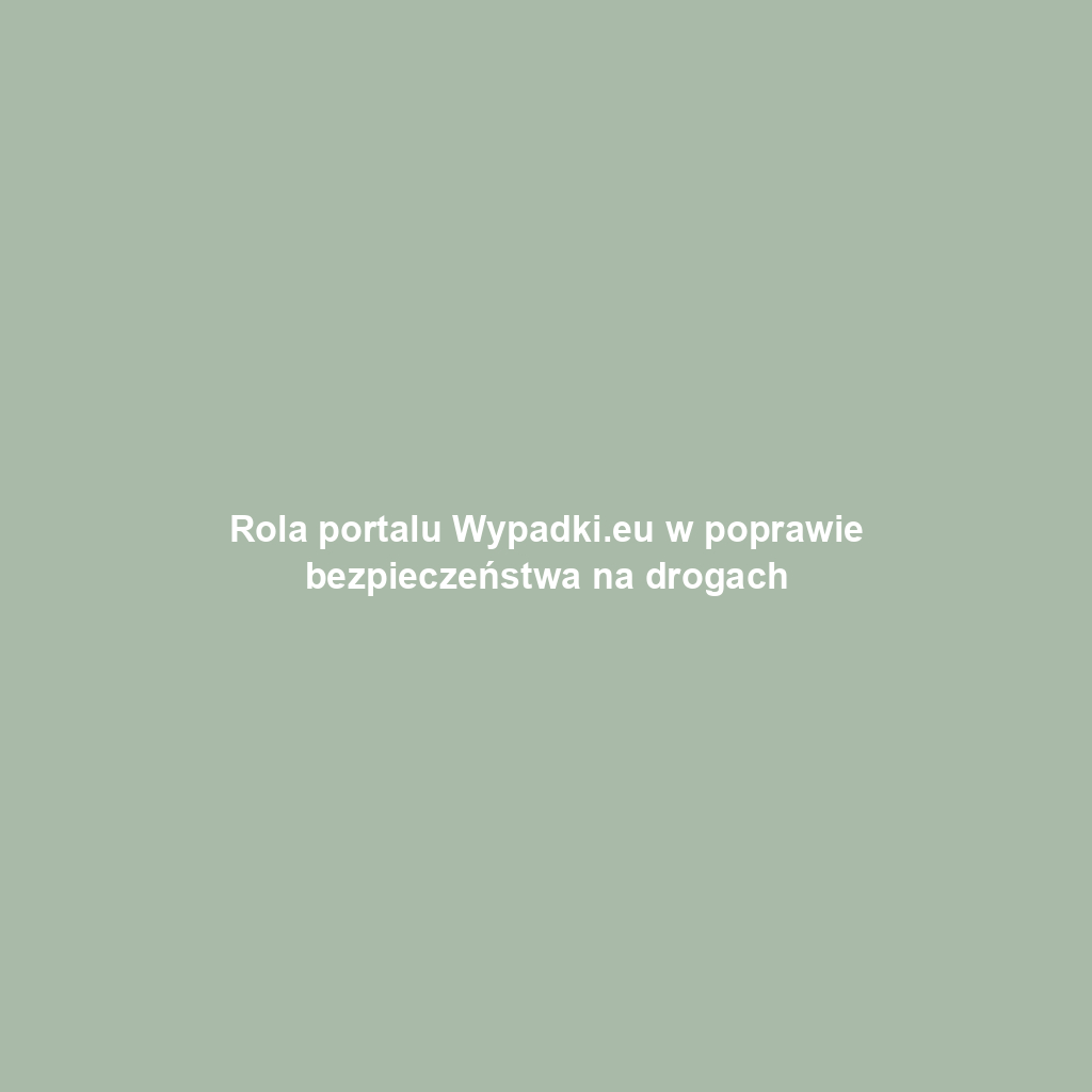 Rola portalu Wypadki.eu w poprawie bezpieczeństwa na drogach