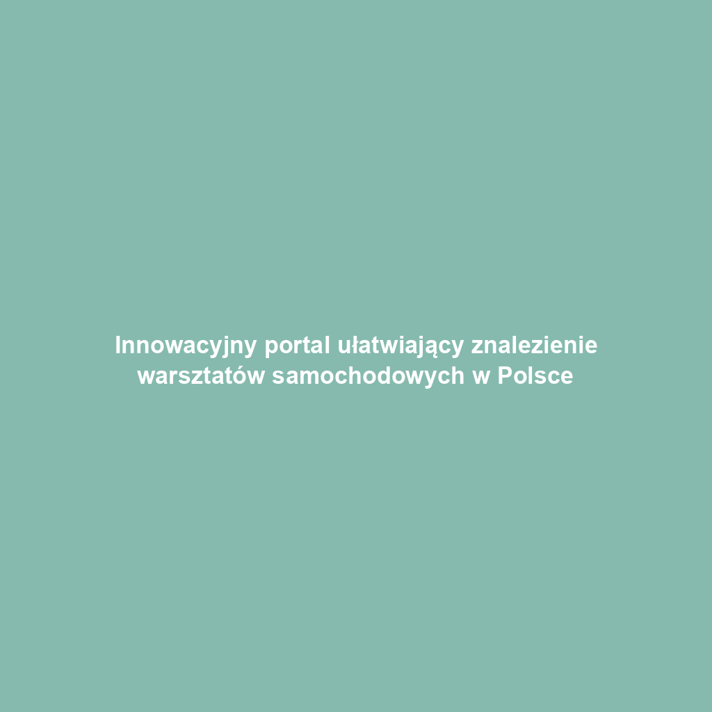 Innowacyjny portal ułatwiający znalezienie warsztatów samochodowych w Polsce