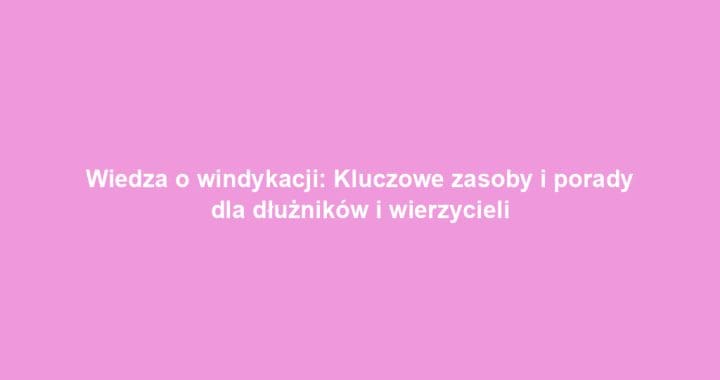 Wiedza o windykacji: Kluczowe zasoby i porady dla dłużników i wierzycieli