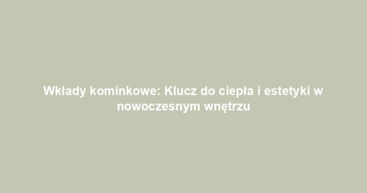 Wkłady kominkowe: Klucz do ciepła i estetyki w nowoczesnym wnętrzu