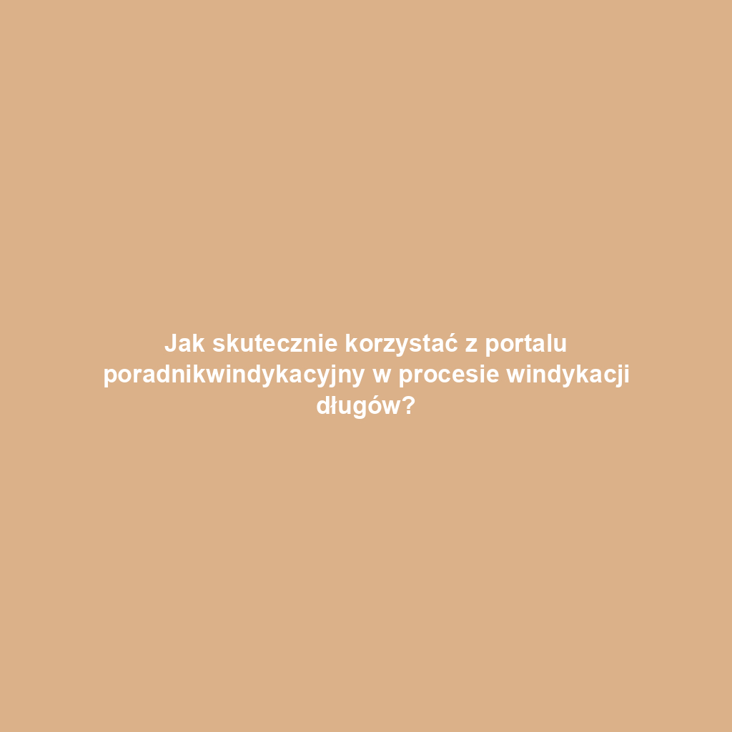 Jak skutecznie korzystać z portalu poradnikwindykacyjny w procesie windykacji długów?