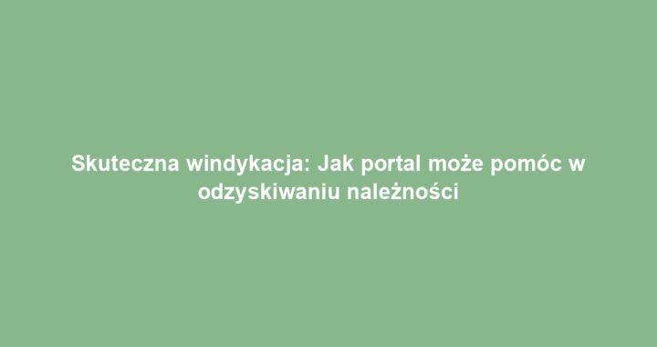 Skuteczna windykacja: Jak portal może pomóc w odzyskiwaniu należności