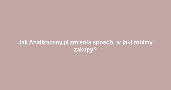 Jak Analizaceny.pl zmienia sposób, w jaki robimy zakupy?