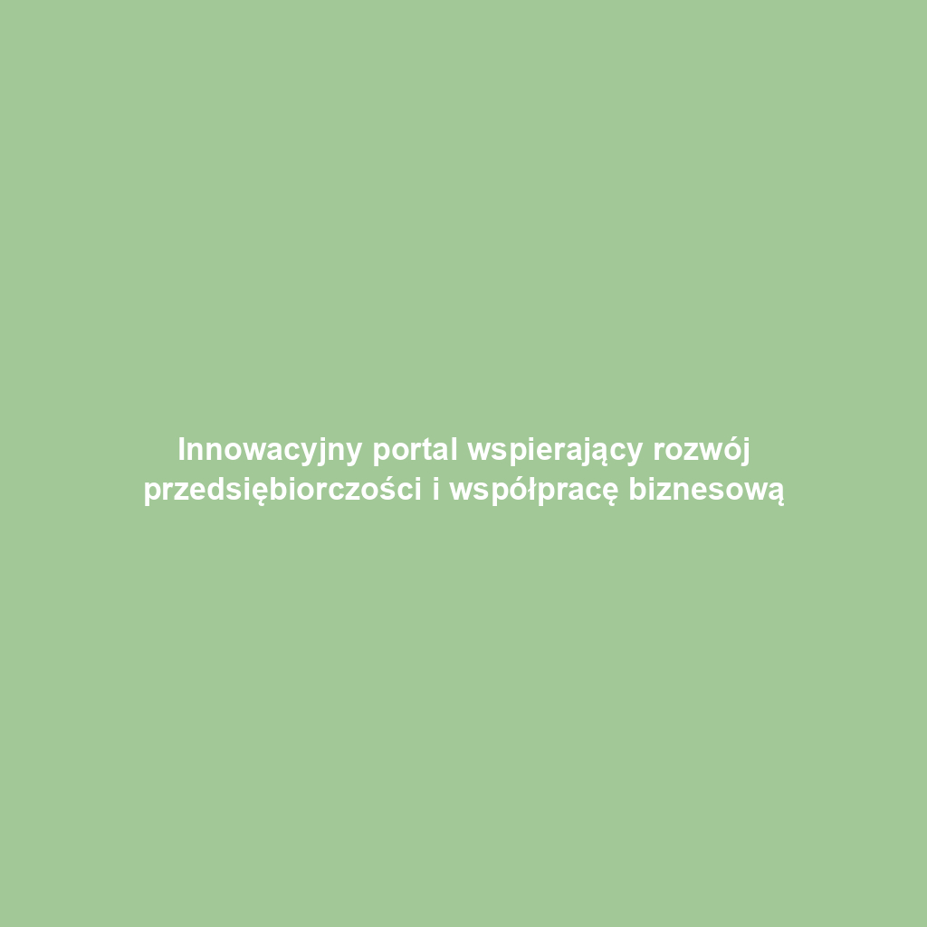 Innowacyjny portal wspierający rozwój przedsiębiorczości i współpracę biznesową